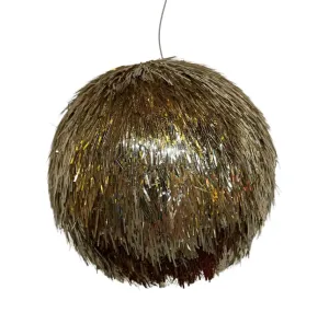 4.75" Gold Tinsel Ball Ornament