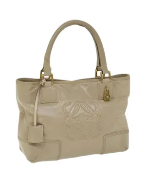 Authentic Beige Leather Hand Bag by LOEWE