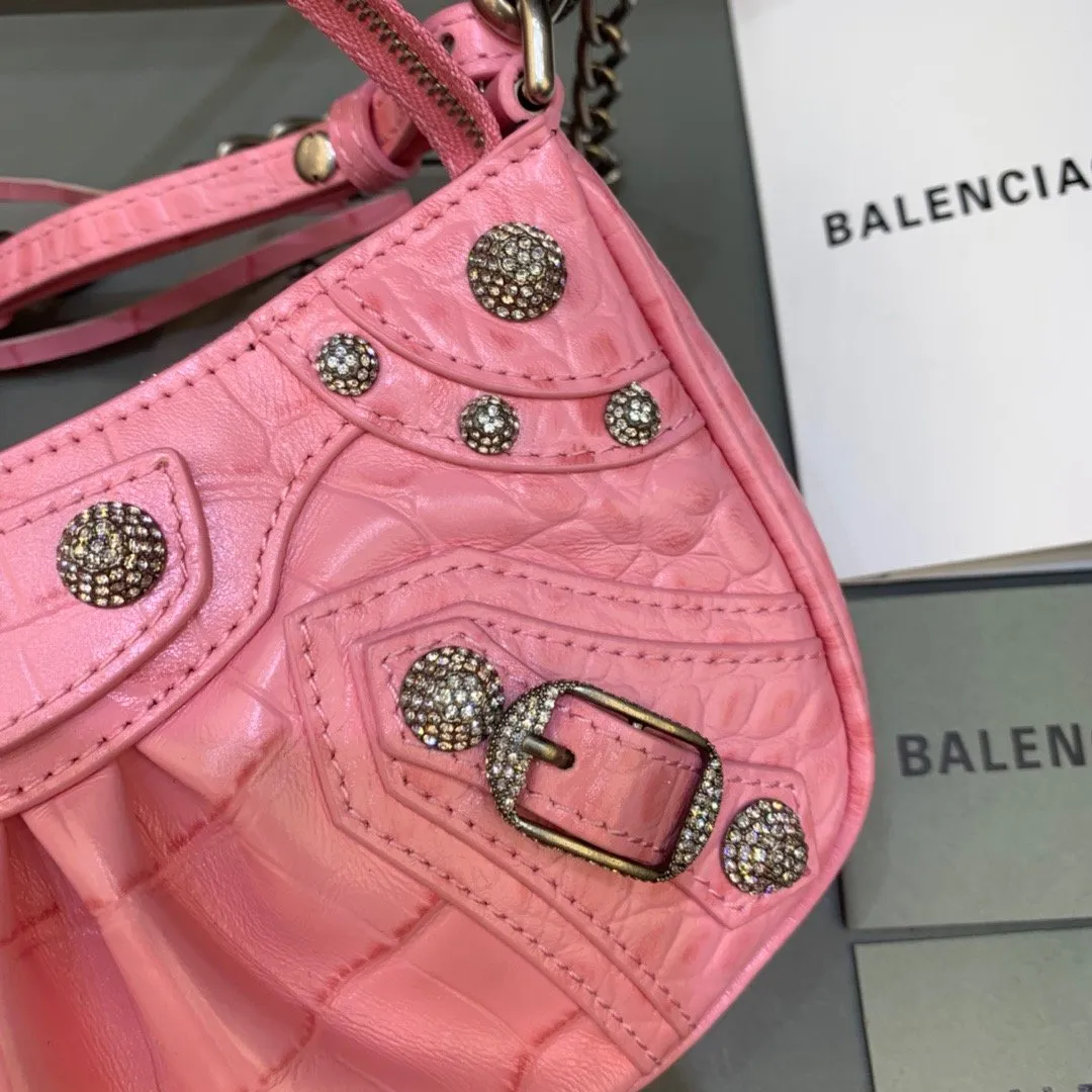 Balen Le Cagole Mini Bag With Chain In Pink, For Women,  Bags 8.2in/21cm 69581423EBY5812