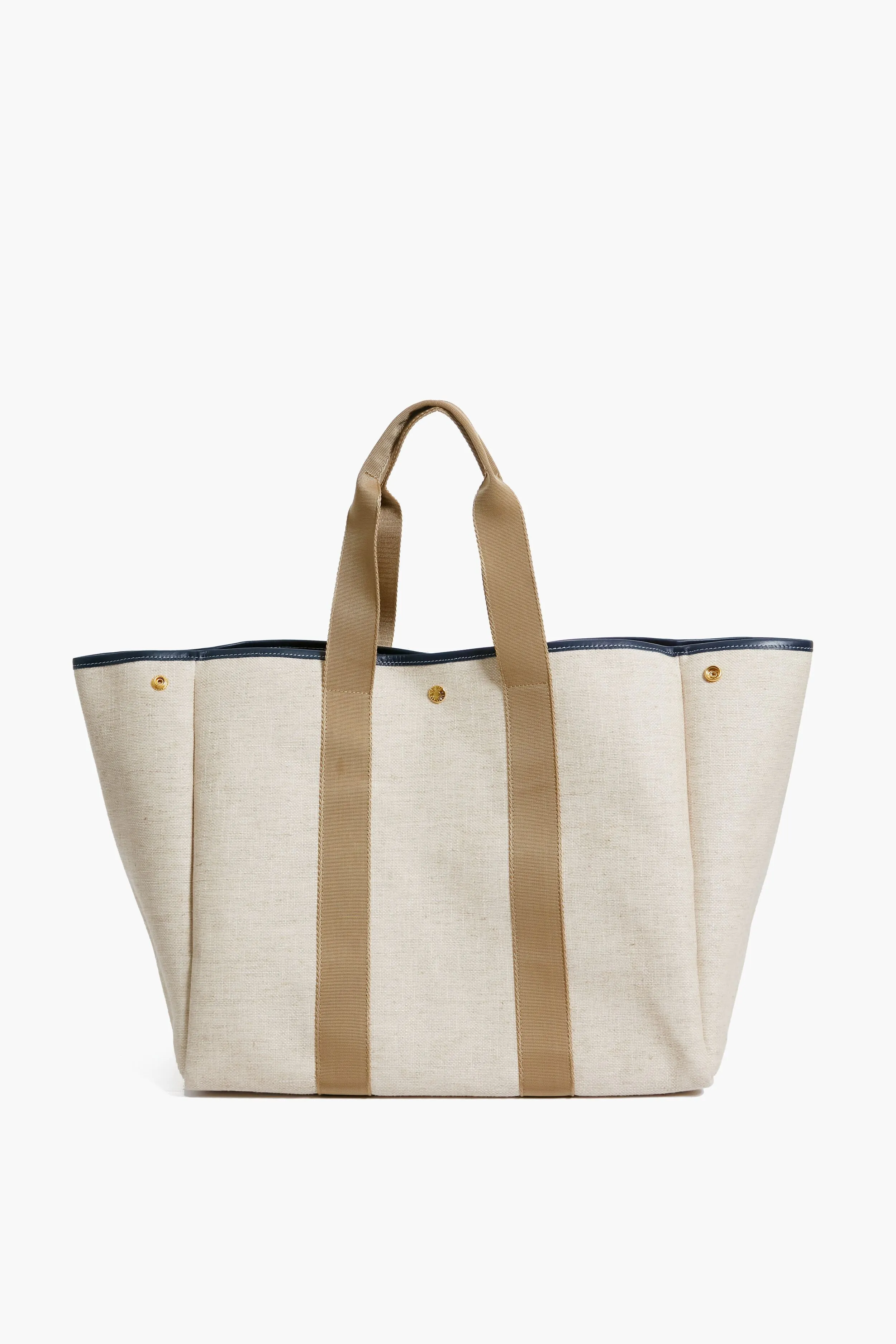 Beige Traversee L Linen Tote