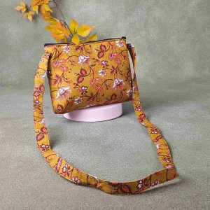 Bristlefront Everday sling Dark Yellow Colour with Orange White Small Flower Design.