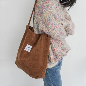 Corduroy Canvas Shoulder Bags