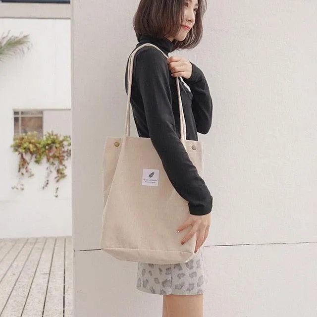 Corduroy Canvas Shoulder Bags