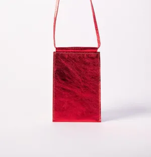 Harpers emporium Phone Pouch in Metallic Red