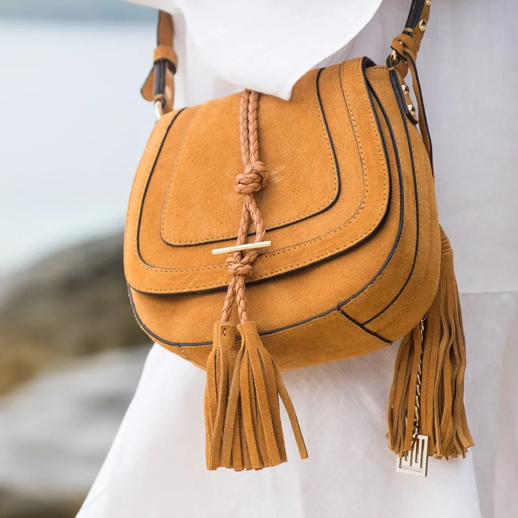 'Harriet' Saddle Bag - Desert Suede