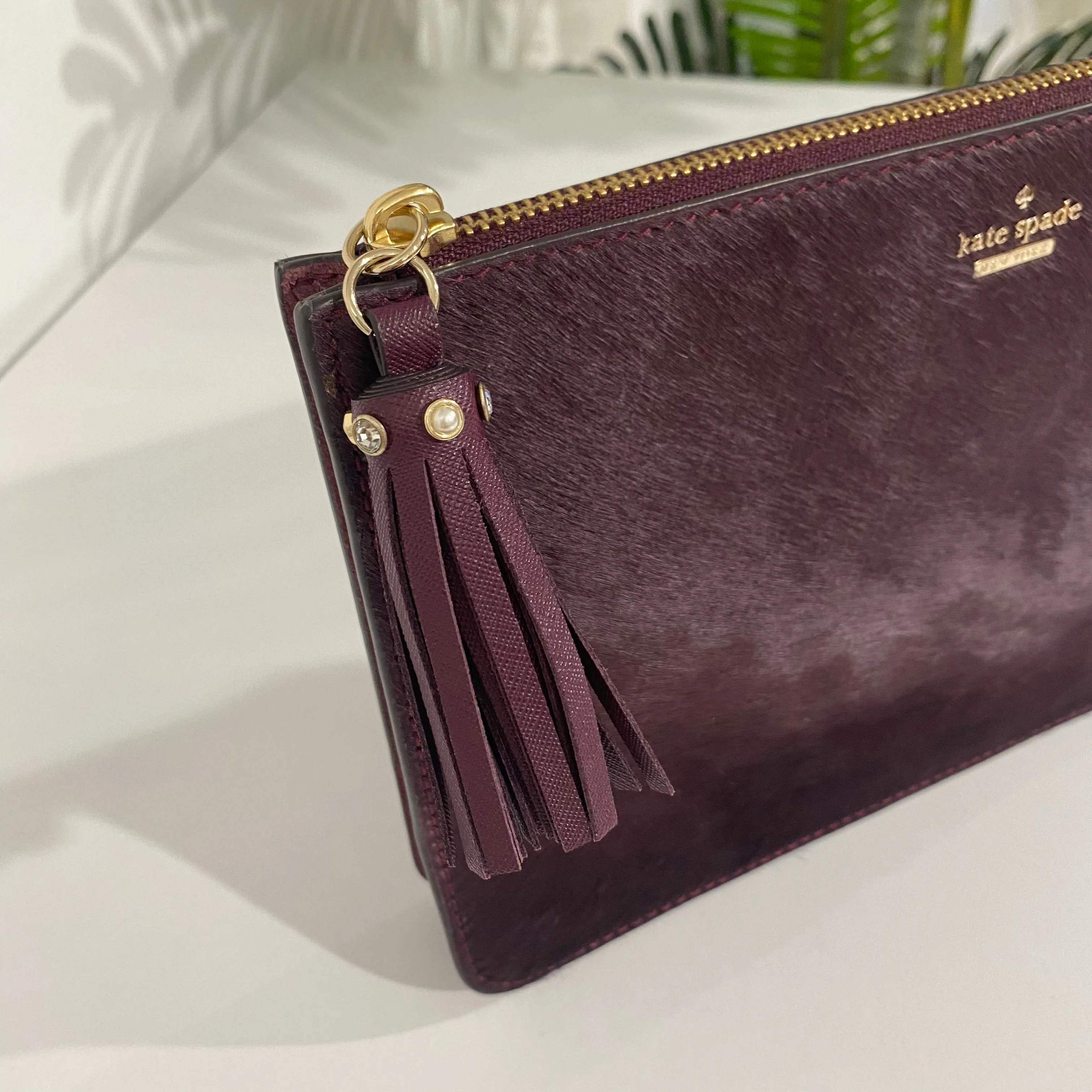 Kate Spade Purple Calfhair Clutch