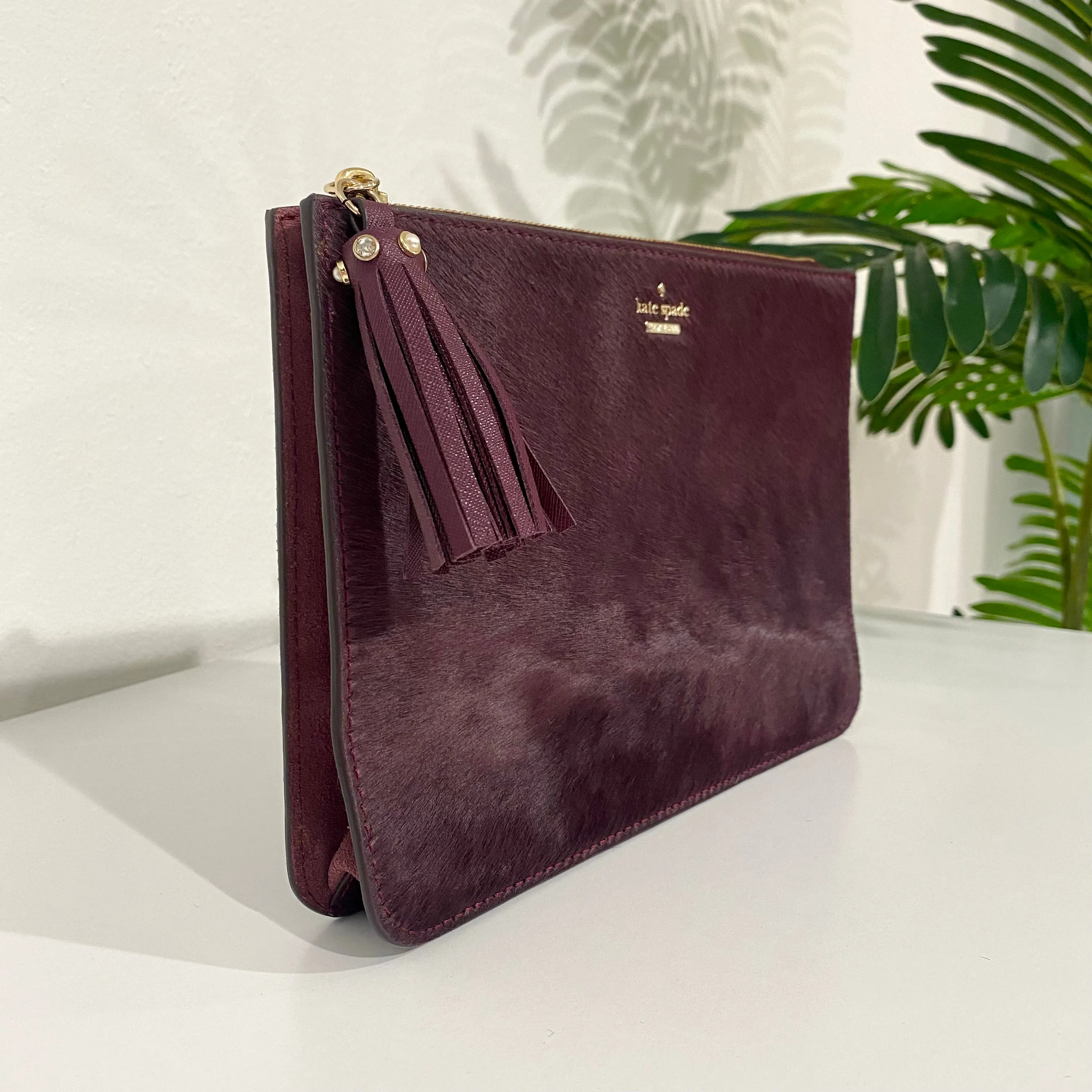 Kate Spade Purple Calfhair Clutch