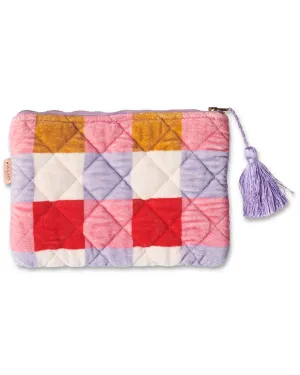 Kip & Co Summer Check Velvet Cosmetics Purse