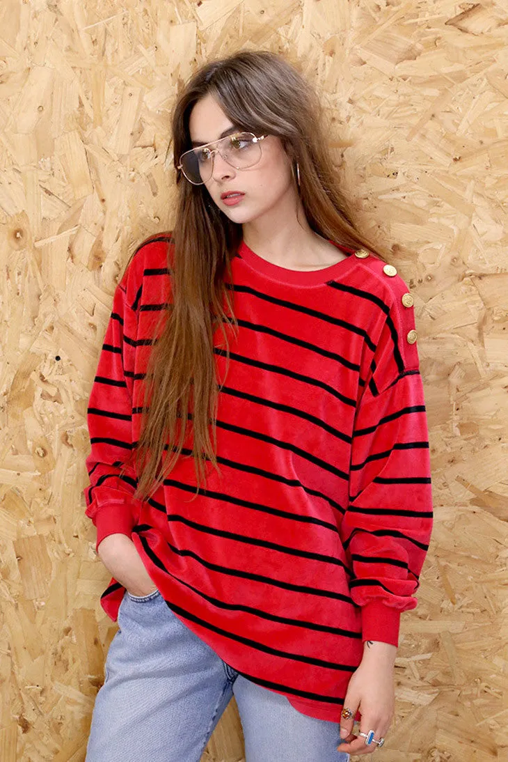 Lazy Days Velour Striped Top