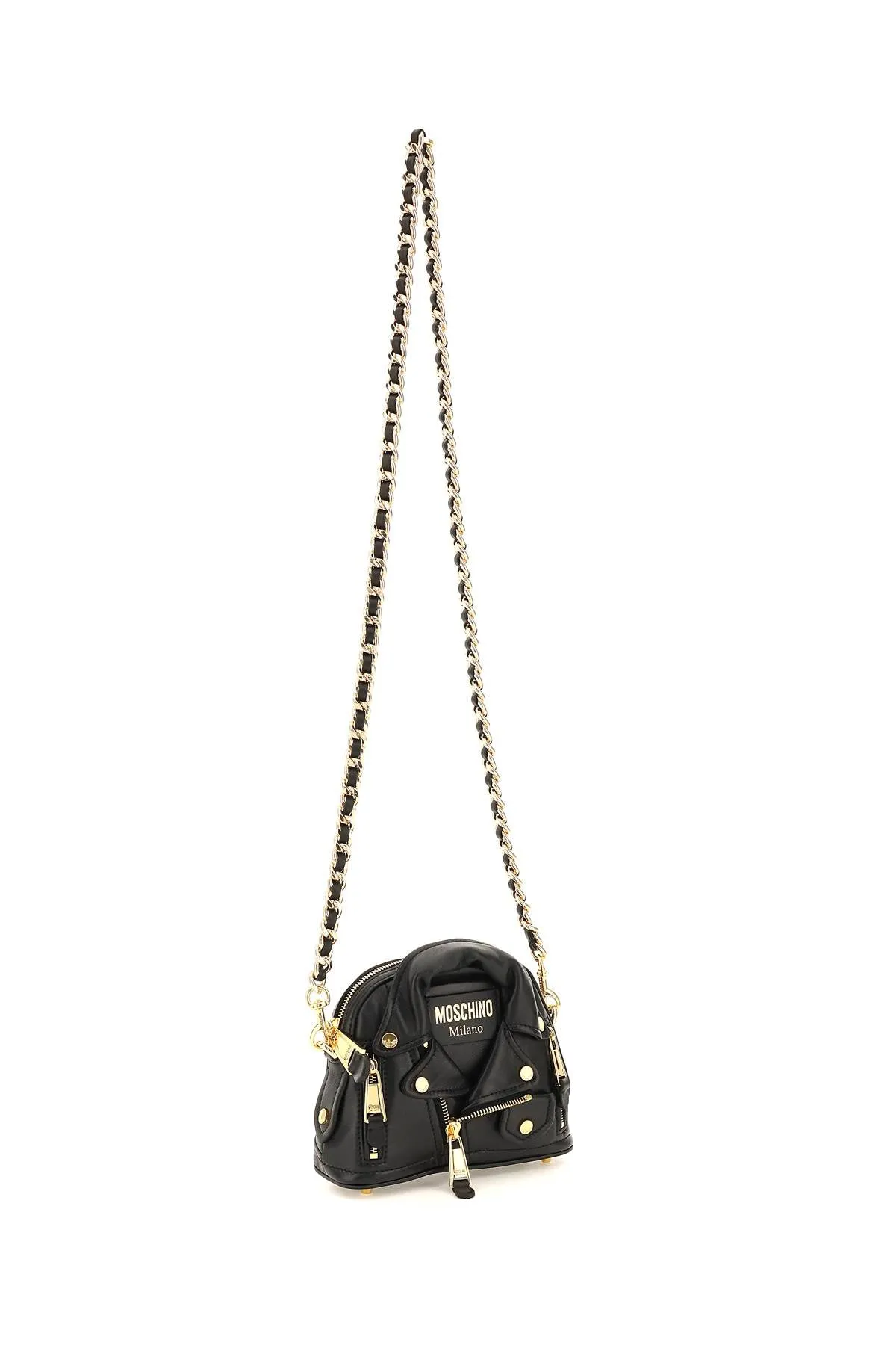 Moschino nappa leather mini biker bag