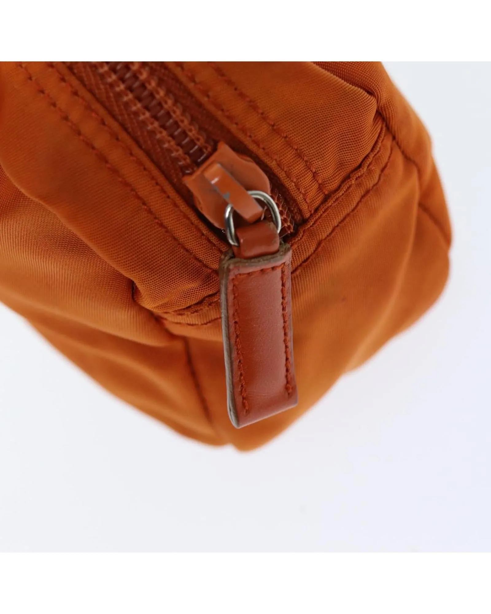 Orange Nylon Pouch with Accessories Made in Italy