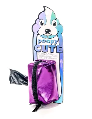 poopyCUTE | Cute Poop Bag Holder | METALLIC Purple