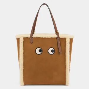 Small N/S Eyes Shearling Tote