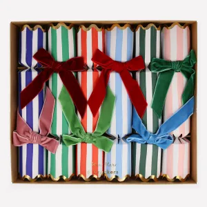 Stripe Velvet Bow Crackers (6 pack)