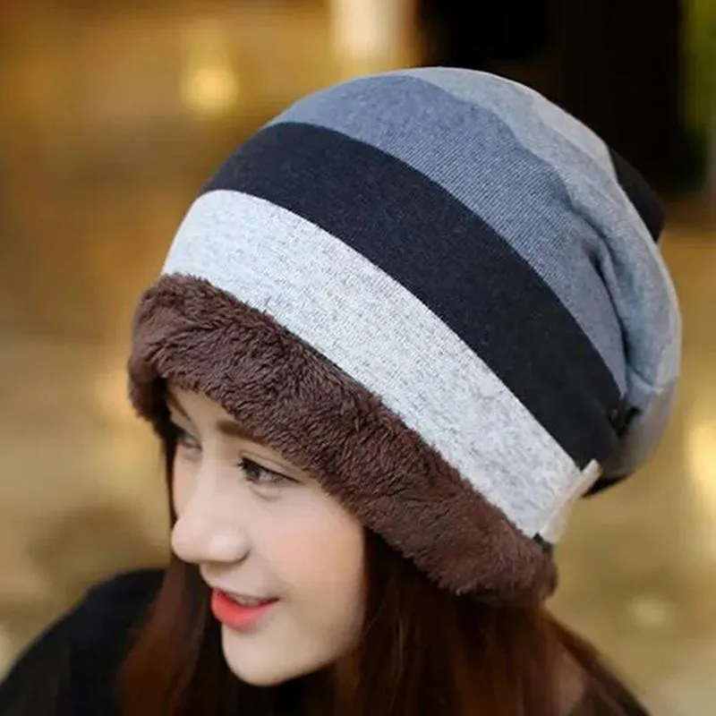 Stripped Beanie: Multicolored Slouchy Beanie