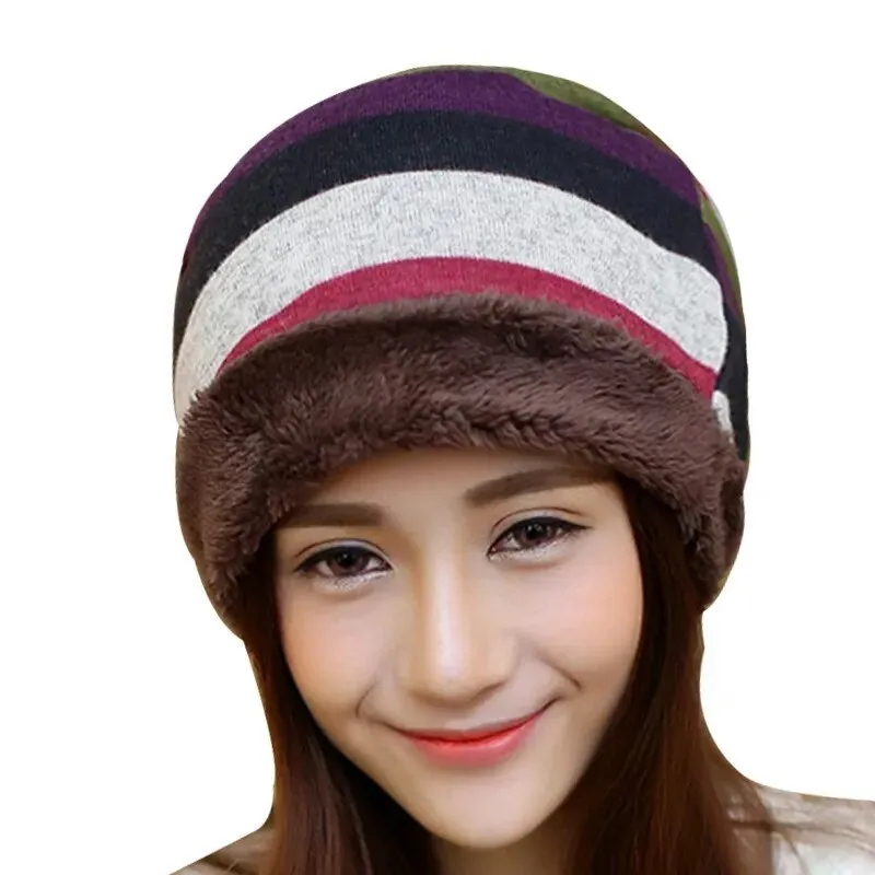 Stripped Beanie: Multicolored Slouchy Beanie