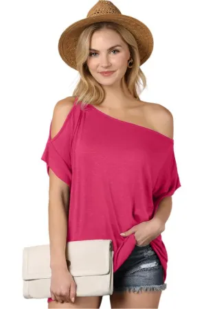 TEEK - One Side Cold Shoulder Drapery Top