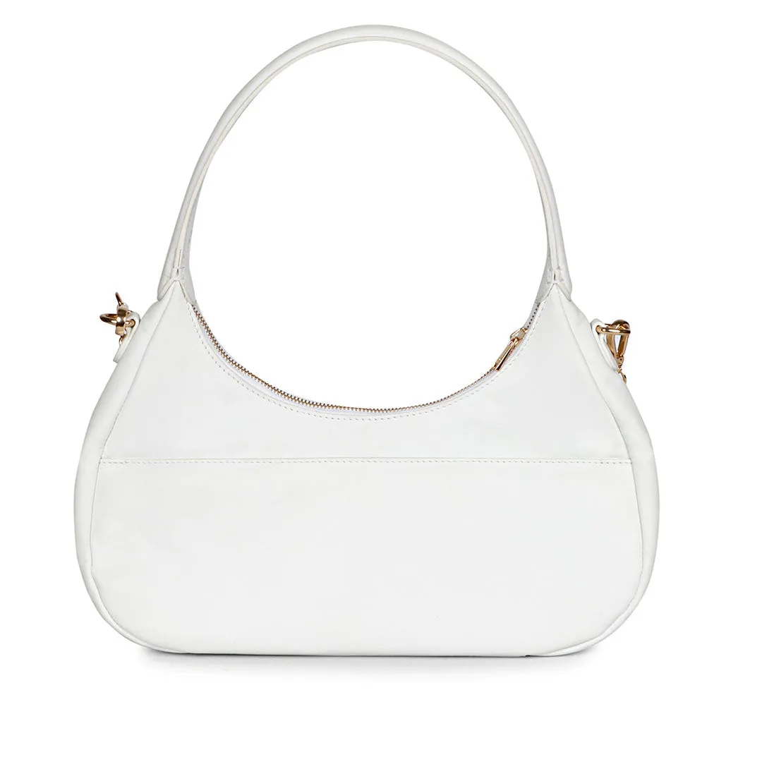 Tesorina White Hand Woven Leather Hobo Bags