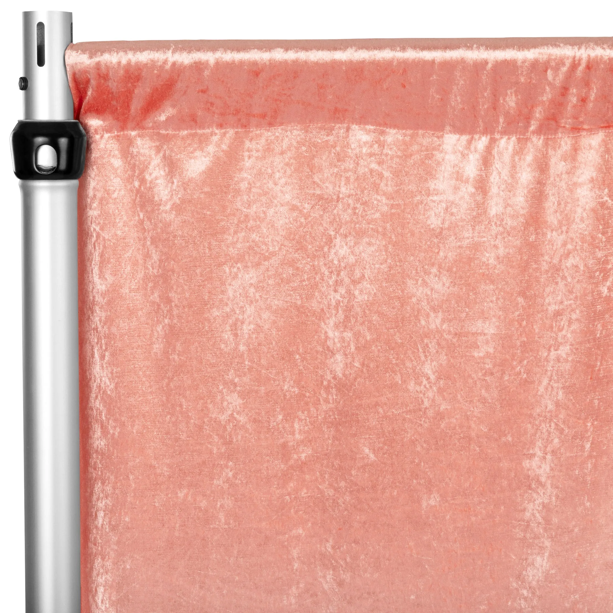 Velvet 10ft H x 52" W Drape/Backdrop Curtain Panel - Coral