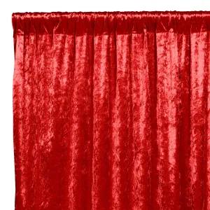 Velvet 10ft H x 52" W Drape/Backdrop Curtain Panel - Red